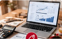 Laptop displaying pricing analysis